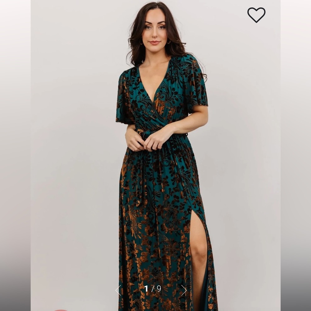New with tags! Baltic Born Uma Jade & Bronze gown